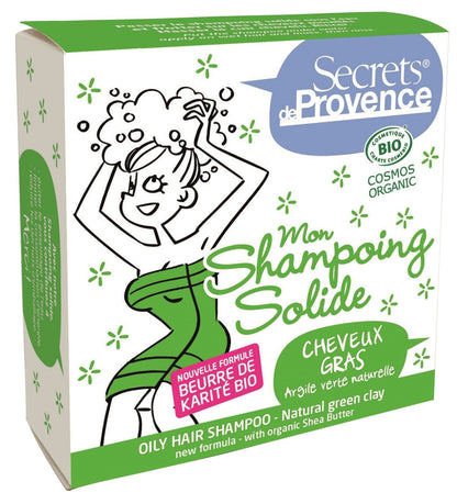 Shampoing solide - Cheveux gras -Argile verte naturelle - Secrets de Provence