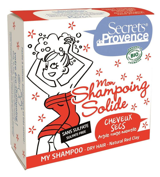 Shampoing solide - Cheveux secs - Argile rouge naturelle- Secrets de Provence