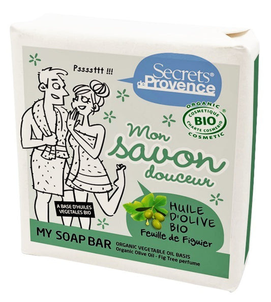 Savon certifié bio à l'Huile d'Olive bio - Parfum Figuier - Secrets de Provence